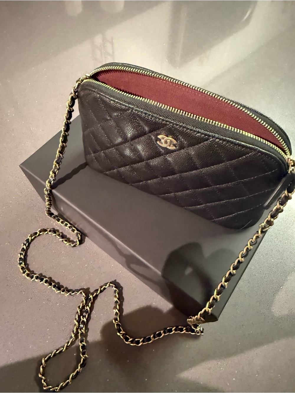 Chanel Caviar Clutch with Chain
